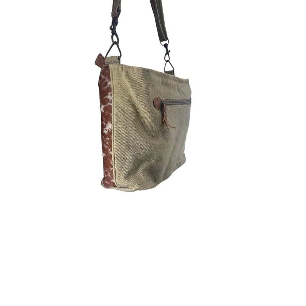 Myra Bag Cowhide Canvas Atelier De Paris Shoulder Purse Tote Bag Fast Shipping